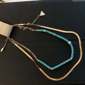 Anthropologie necklace 14k gold plated